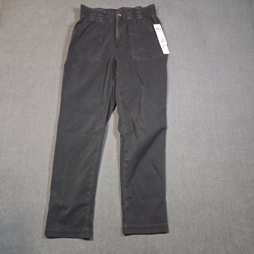 32 Degrees Cool Pants Womens XS Black Denim Elastic Waist Pockets T6SLPD06RT